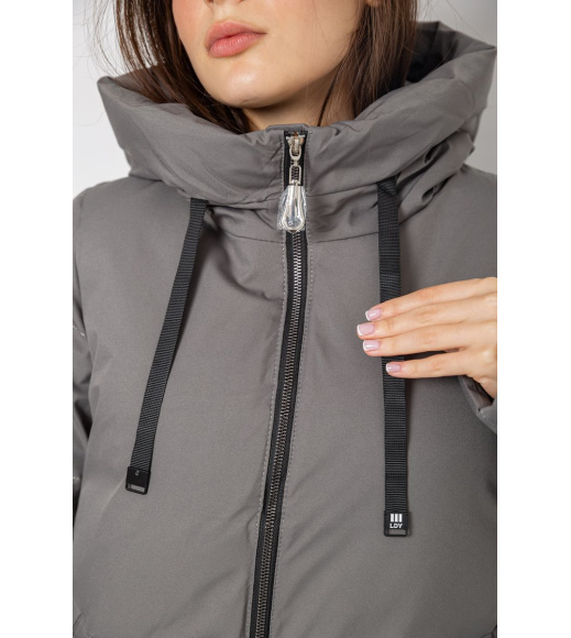 Пуховик женский удлиненный, цвет серый, 243R2307