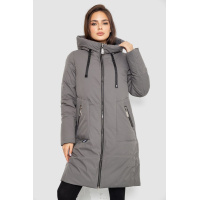 Пуховик женский удлиненный, цвет серый, 243R2307