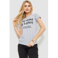 Футболка женская с принтом, цвет серый, 221R3006-1