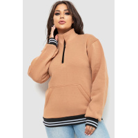 Бомбер женский на флисе, цвет бежевый, 102R7703