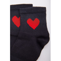 Жіночі шкарпетки, чорного кольору з сердечком, 167R523