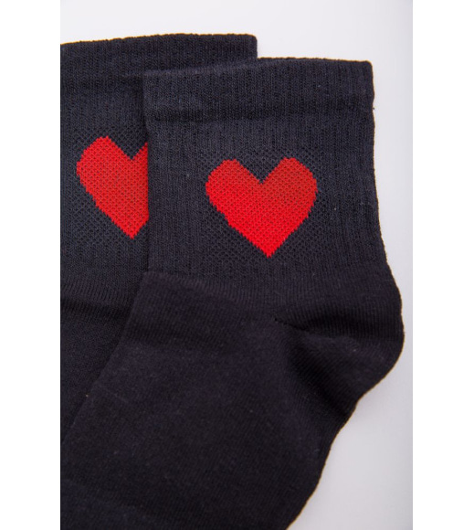 Женские носки, черного цвета с сердечком, 167R523