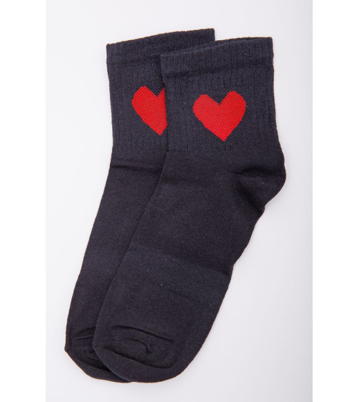 Жіночі шкарпетки, чорного кольору з сердечком, 167R523