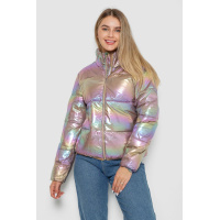 Куртка женская демисезонная плащевка, цвет бежево-сиреневый, 243R2022-6