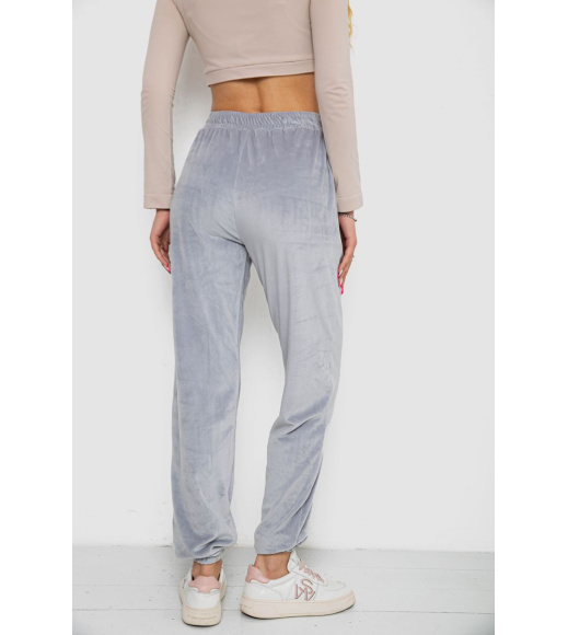 Штаны женские велюровые, цвет серый, 238R58168