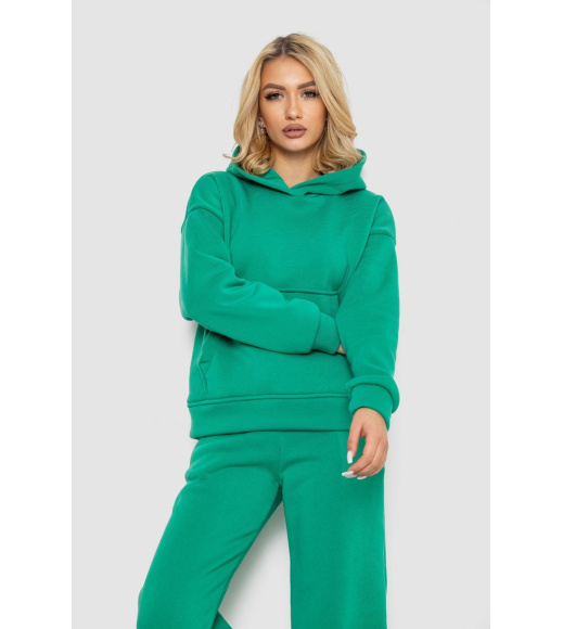 Спортивный костюм женский на флисе, цвет зеленый, 177R056