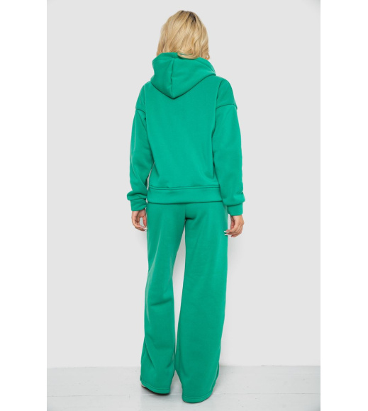 Спортивный костюм женский на флисе, цвет зеленый, 177R056