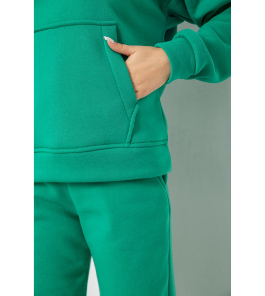 Спортивный костюм женский на флисе, цвет зеленый, 177R056