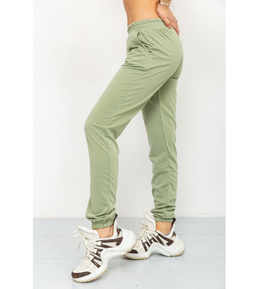 Спортивные штаны женские двухнитка, цвет оливковый, 226R030