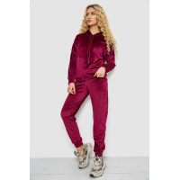 Спортивный костюм женский велюровый, цвет бордовый, 177R022-1