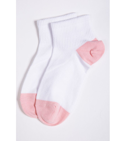 Бавовняні жіночі шкарпетки, біло-персикового кольору, 151R2846-2