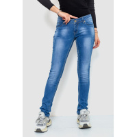 Джинсы женские с потертостями, цвет синий, 244RKL3301