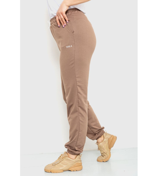 Спортивные штаны женские демисезонные, цвет мокко, 129R1488