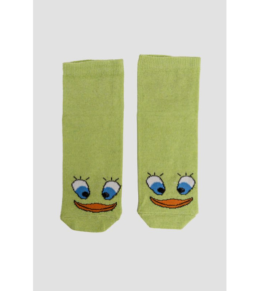 Салатові жіночі шкарпетки, з принтом, середньої довжини, 167R337