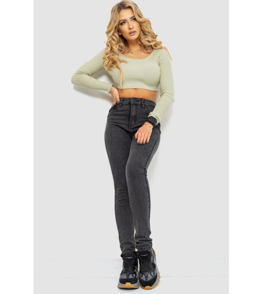 Джинсы женские стрейч, цвет темно-серый, 214R1452