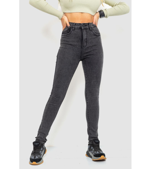 Джинсы женские стрейч, цвет темно-серый, 214R1452