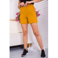 Женские шорты на резинке, горчичного цвета, 119R510-5