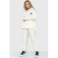Спортивный костюм женский демисезонный с капюшоном, цвет молочный, 177R031