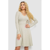 Платье трикотажное с оборкой, цвет серо-оливковый, 230R0113
