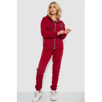 Спортивный костюм женский на флисе на молнии, цвет бордовый, 247R1060
