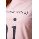 Жіноча футболка, персикового кольору з принтом, 198R001