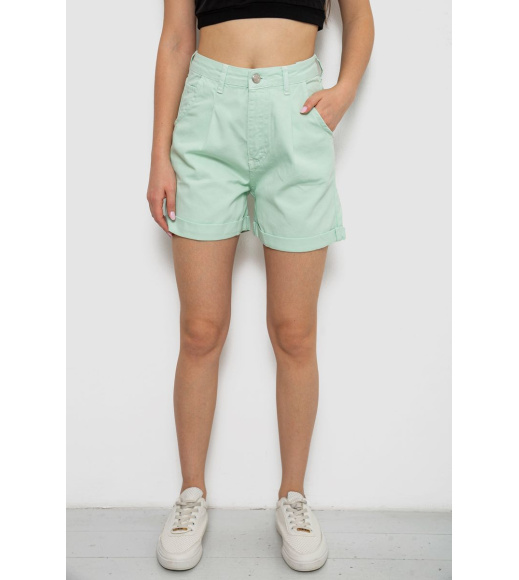 Шорты женские джинсовые, цвет мятный, 182R1664