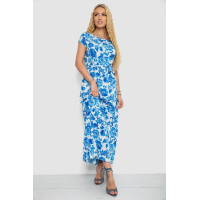 Платье с принтом софт, цвет бело-голубой, 214R0228-1