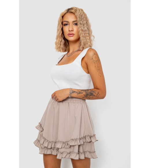 Юбка однотонная короткая, цвет бежевый, 102R5254