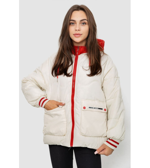 Куртка женская демисезонная с рукавом реглан, цвет молочный, 244R8023