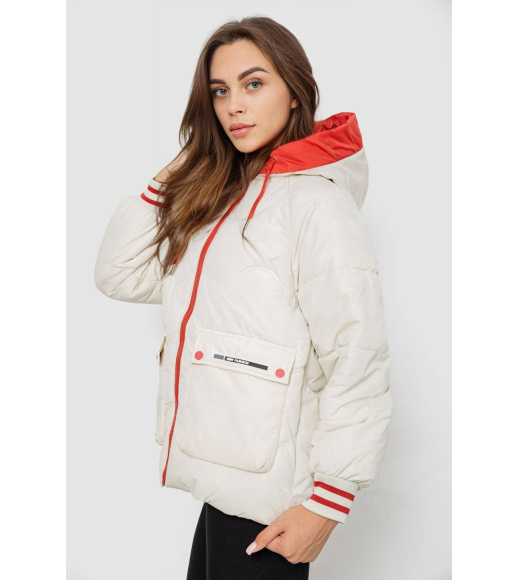 Куртка женская демисезонная с рукавом реглан, цвет молочный, 244R8023
