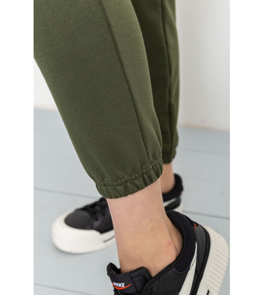 Спортивні штани жіночі двонитка, колір хакі, 129R1466