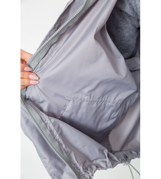 Ветровка женская с капюшоном, цвет светло-серый, 177R041