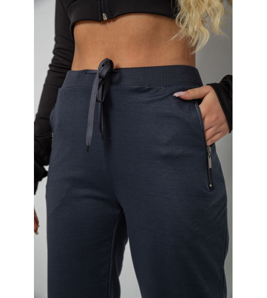 Спортивные штаны женские, цвет темно-синий, 244R5128