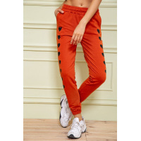 Женские спортивные брюки, с принтом Сердце, цвет терракотовый, 102R212