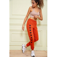 Женские спортивные брюки, с принтом Сердце, цвет терракотовый, 102R212