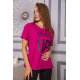 Жіноча футболка, кольору фуксії з написом, 198R002