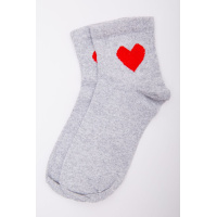 Женские носки, светло-серого цвета с сердечком, 167R523