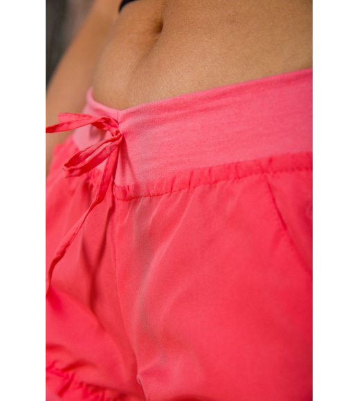 Женские хлопковые шорты, на резинке, цвет Коралловый, 167R7012-1