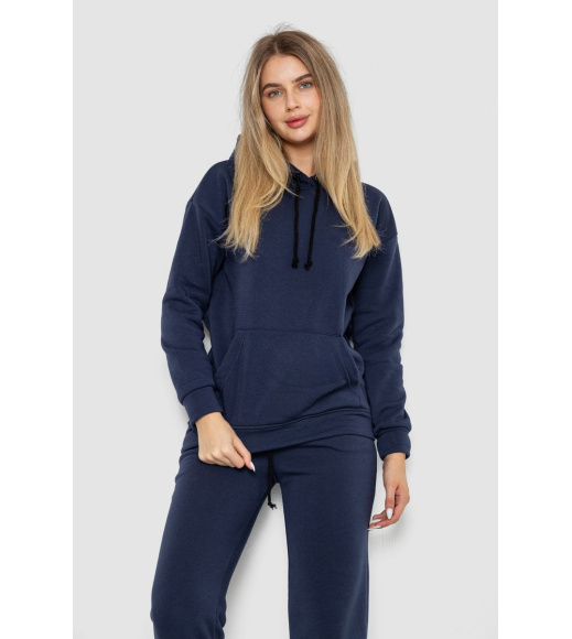 Спорт костюм женский на флисе, цвет темно-синий, 241R1530