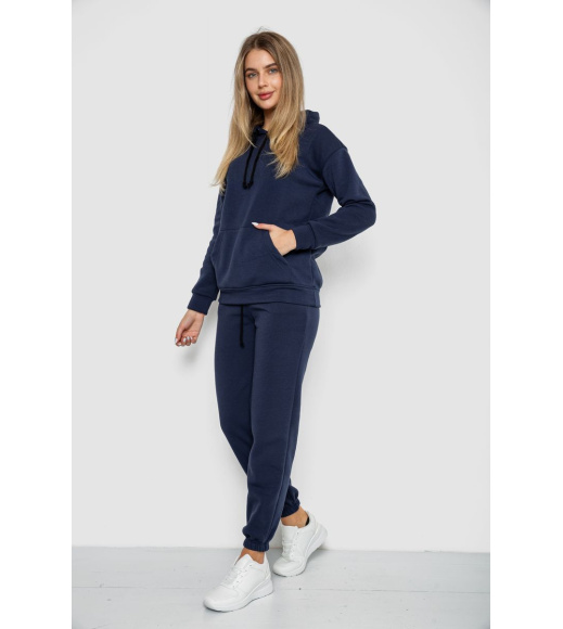 Спорт костюм женский на флисе, цвет темно-синий, 241R1530