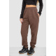 Спортивные штаны женские на флисе, цвет коричневый, 102R415-1