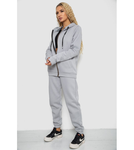 Спорт костюм женский на флисе, цвет светло-серый, 244R7777