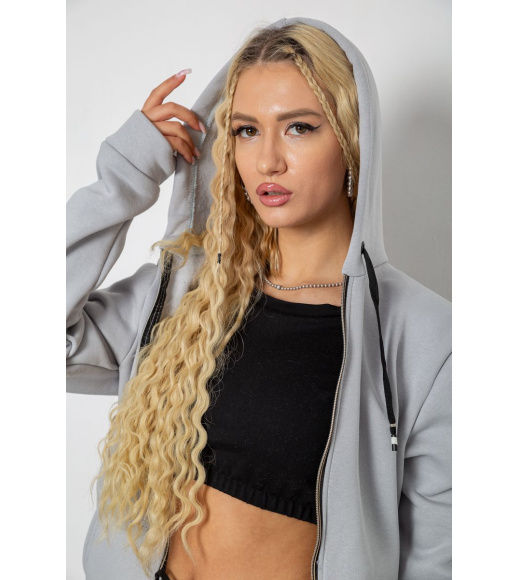 Спорт костюм женский на флисе, цвет светло-серый, 244R7777