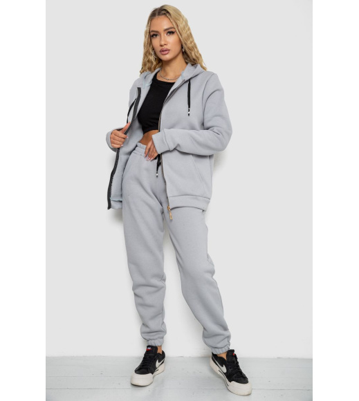 Спорт костюм женский на флисе, цвет светло-серый, 244R7777