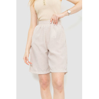 Шорты женские свободного кроя ткань лен, цвет светло-бежевый, 177R023