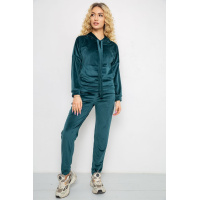 Спортивный костюм женский велюровый, цвет темно-зеленый, 177R022-1