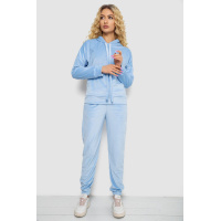 Спортивный костюм женский велюровый, цвет голубой, 177R022-1