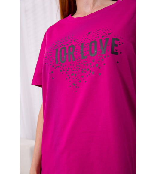 Женская футболка, свободного кроя, цвета фуксии, 198R015