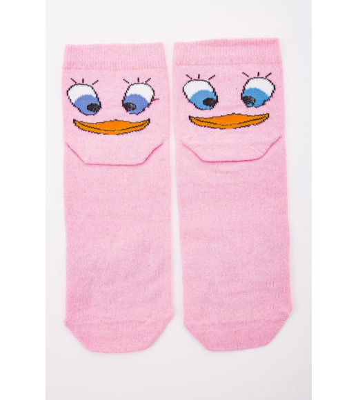 Розовые женские носки, с принтом, средней длины, 167R337