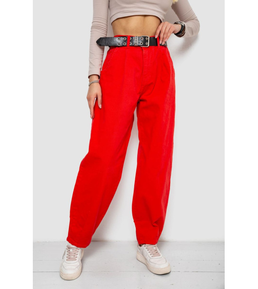 Джинсы женские баллоны, цвет красный, 250R00302